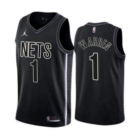 Brooklyn Nets TJ Warren 1 2022-23 Statement Edition Musta Pelipaidat Swingman - Miesten